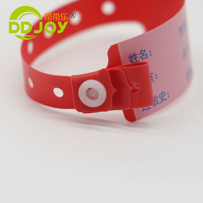 Pulseira de PVC descartável personalizada para doente super macia 170*18mm Informações para crianças