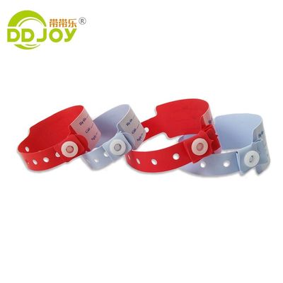 Pulseira de PVC descartável personalizada para doente super macia 170*18mm Informações para crianças