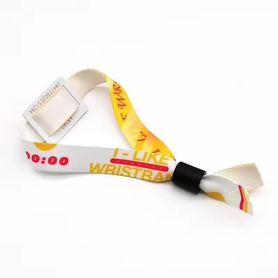 350*15mm Tamanho normal RFID pulseiras Tecido de cetim com logotipo personalizado e impressão de texto