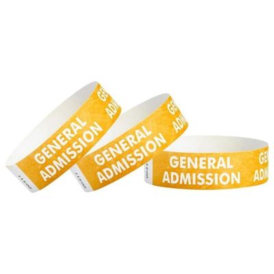 Pulseiras impermeáveis Tyvek para eventos Pulseiras de papel confortáveis e resistentes a lágrimas