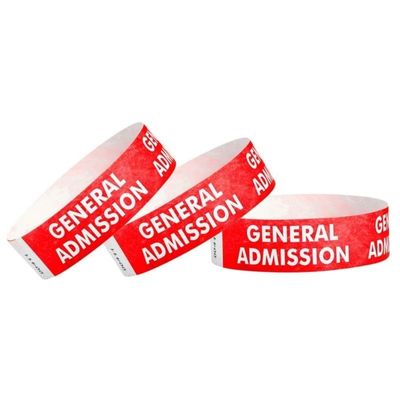 Pulseiras impermeáveis Tyvek para eventos Pulseiras de papel confortáveis e resistentes a lágrimas