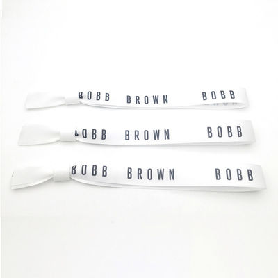 Impressão de logotipo personalizado Pulseiras Pulseiras de tecido de cetim Chip RFID para festas e eventos