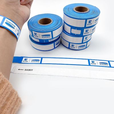 Logotipo personalizado Pulseira de papel sintético azul Pulseira para bilhetes de entrada cênica