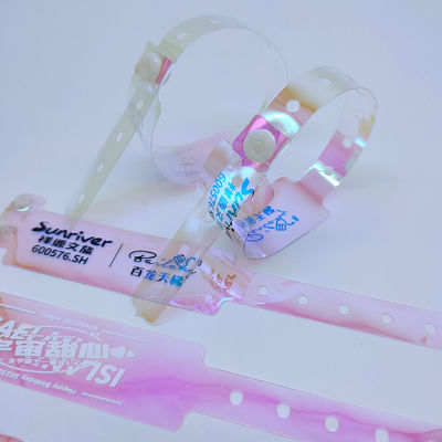 250*25mm/250*16mm Pulseiras de plástico de cor em gradiente impermeável personalizado para clube de bares