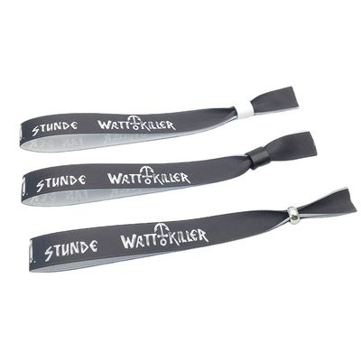 Eventos personalizados Festivais de festas Pulseiras de tecido de cetim Seguro e elegante com logotipo personalizado