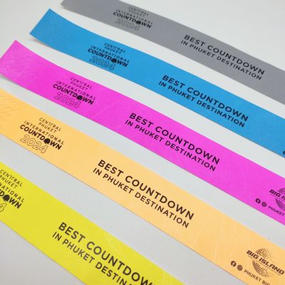 Pulseiras de papel personalizadas para promoções 250*25mm/250*19mm Impressão em uma cor