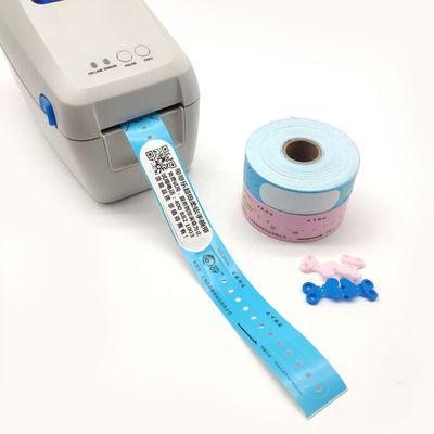 205*25mm Rejeitável Impotente Código Qr Custom Papel de Impressão Eventos Pulseira térmica