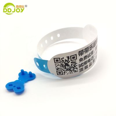 205*25mm Rejeitável Impotente Código Qr Custom Papel de Impressão Eventos Pulseira térmica