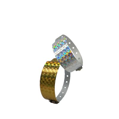 Pulseira de material holográfico em forma de L personalizável para eventos 250*25mm em laranja