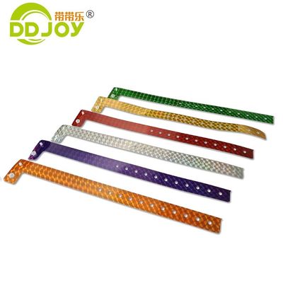 Pulseira de material holográfico em forma de L personalizável para eventos 250*25mm em laranja