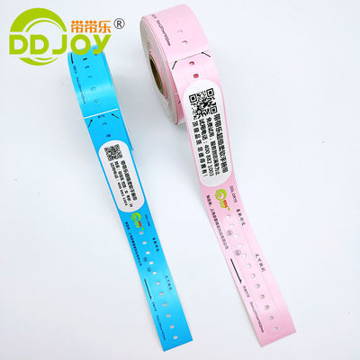 205*25mm Pulseira de Rolo de Código de Barras Personalizada para Crianças para Identificação de Paciente Hospitalar