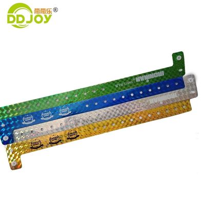 Pulseira de material holográfico em forma de L personalizável para eventos 250*25mm em laranja