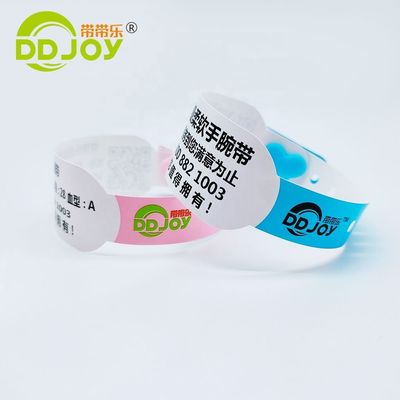 Logotipo personalizado DDJOY Impermeável Pulseira de identificação térmica descartável para eventos Clube de festas