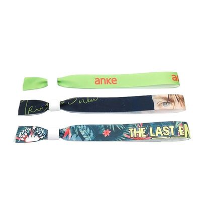 Tecido de cetim azul de evento personalizado de uma vez com pulseiras de festa com impressão de logotipo