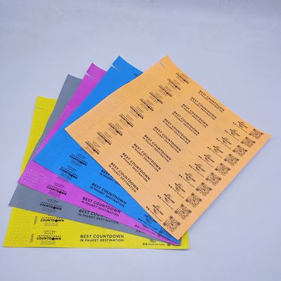Pulseiras de papel impermeáveis para eventos 250*25mm/250*19mm Duráveis e resistentes a rasgos