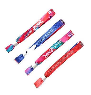 Pulseiras de tecido de cetim de chip RFID personalizadas em amarelo para gestão de festas e eventos