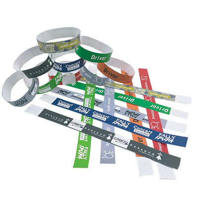 Pulseiras Tyvek de cor sólida para eventos festivos personalizáveis e impermeáveis