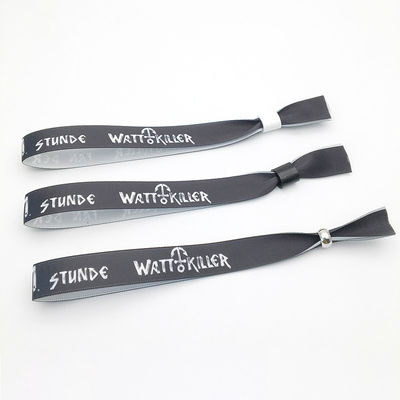 Impressão de logotipo personalizado em pulseiras RFID em tecido de cetim para acesso a festas e eventos