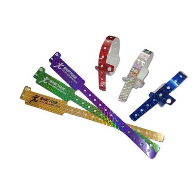 Pulseira holográfica personalizada azul para festival e concerto 250*25mm/250*16mm Tamanho