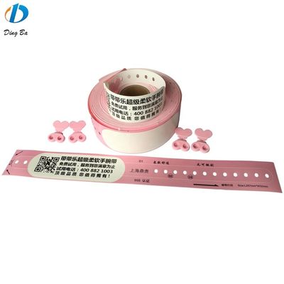 OEM Customizado Pink Impermeável Pulseira de Impressão Térmica para Identificação do Paciente