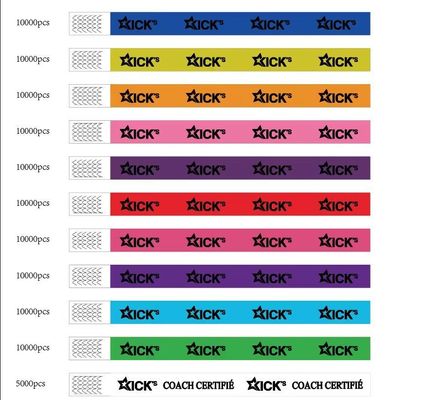 Pulseira de papel Tyvek para decoração de férias em várias cores e desenhos