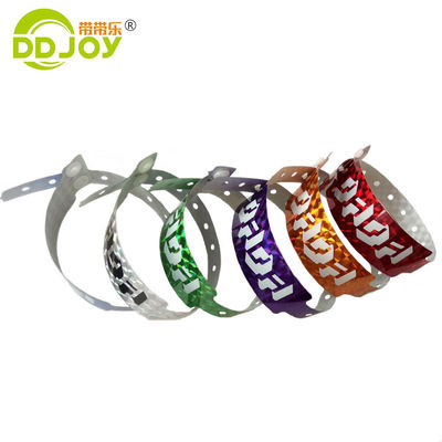 Pulseira Glitter ID Impressão de logotipo personalizado Pulseiras de holograma para ingressos para o festival