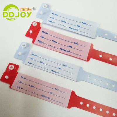 Cartoon Pattern Pulseira de plástico descartável para pacientes hospitalizados