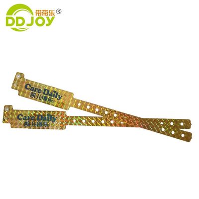 Pulseira Glitter ID Impressão de logotipo personalizado Pulseiras de holograma para ingressos para o festival