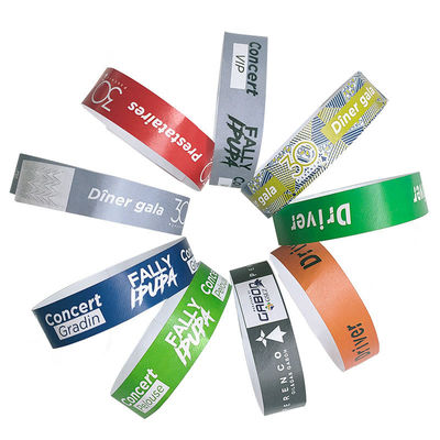 Pulseiras de papel Tyvek para eventos Festivais Concertos e atividades musicais