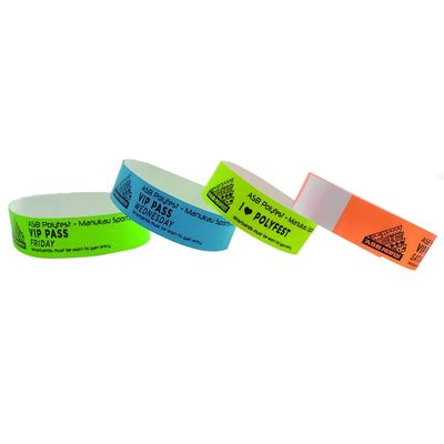 Pulseiras de papel Tyvek para eventos Festivais Concertos e atividades musicais