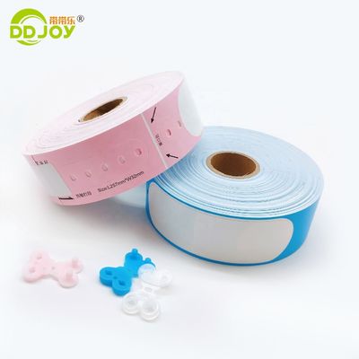DD Joy Roll descartável de tamanho adulto Impresso térmico Hospital ID pulseira com azul