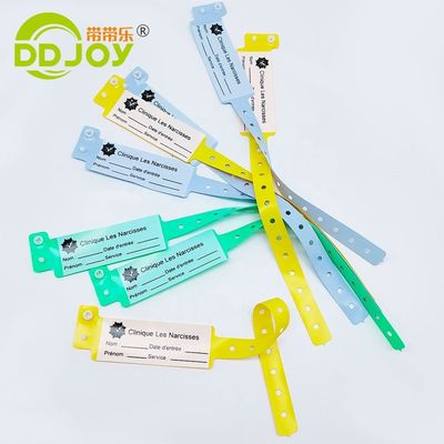 100pcs Braceletes de identificação personalizados para parque infantil pulseira de paciente à prova d'água
