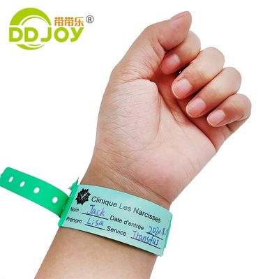 100pcs Braceletes de identificação personalizados para parque infantil pulseira de paciente à prova d'água