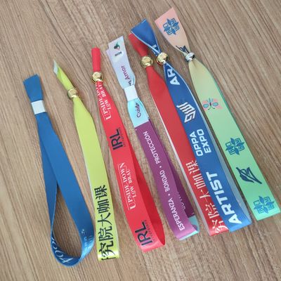 Pulseira de identificação de tecido de tecido ecológico personalizado para eventos e festas