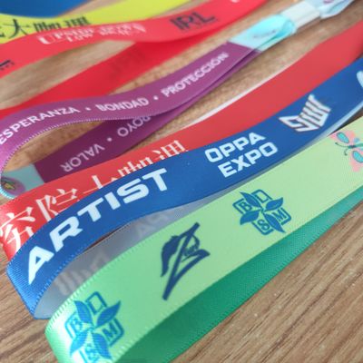 Pulseira de identificação de tecido de tecido ecológico personalizado para eventos e festas
