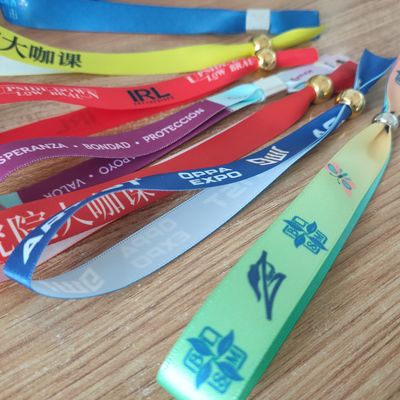 Pulseira de identificação de tecido de tecido ecológico personalizado para eventos e festas