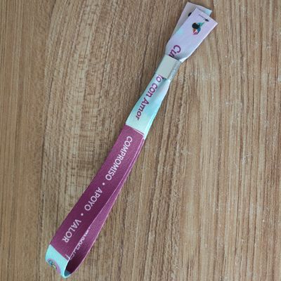 Pulseira de identificação de tecido de tecido ecológico personalizado para eventos e festas