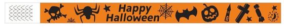 DDJOY 100pcs Happy Halloween Pulseiras de papel impermeáveis Pulseiras Tyvek para Parques