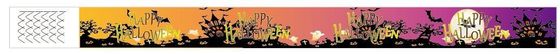 DDJOY 100pcs Happy Halloween Pulseiras de papel impermeáveis Pulseiras Tyvek para Parques