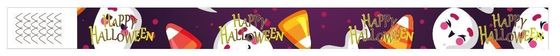 DDJOY 100pcs Happy Halloween Pulseiras de papel impermeáveis Pulseiras Tyvek para Parques