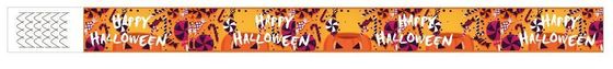 DDJOY 100pcs Happy Halloween Pulseiras de papel impermeáveis Pulseiras Tyvek para Parques