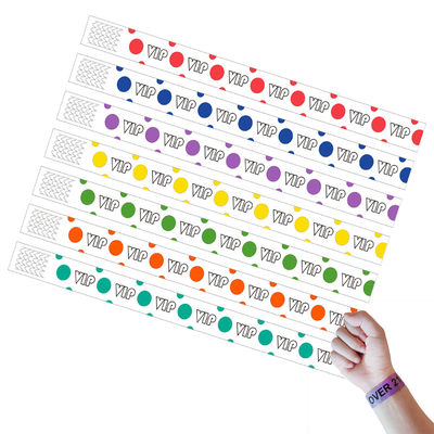 Empresa de presentes Eventos 100pcs Conta Pulseira de papel Pulseiras VIP de uma só vez com logotipo