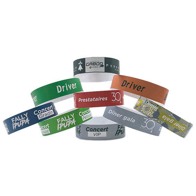 Empresa de presentes Eventos 100pcs Conta Pulseira de papel Pulseiras VIP de uma só vez com logotipo