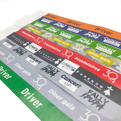 Banda de braço de identificação de casamento padrão impermeável Tyvek pulseiras para eventos e festivais 250 * 19mm