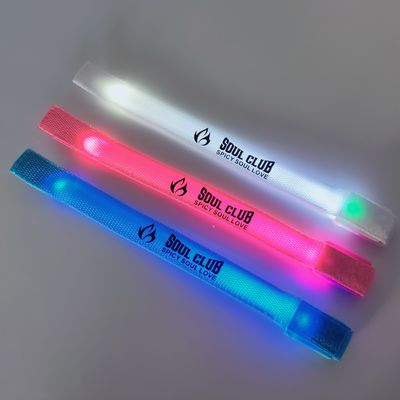 255.16*20mm Custom Printing LED Wrist Band para festas e eventos que brilham no escuro