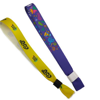 Pulseira de identificação para eventos de festival DDJOY Custom One Direction Lock Cloth Tecido de poliéster