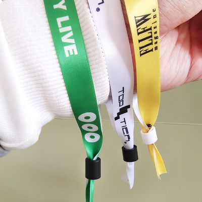 Personalizar Logotipo Eventos Festivais Faixa Satin Pulseira Tecido Tecido Pulseira de Tecido com Arte