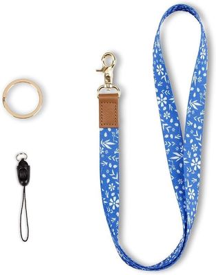 Impressão de segurança personalizada Polyester Neck Lanyards com carteira portadores Keychain telefone celular