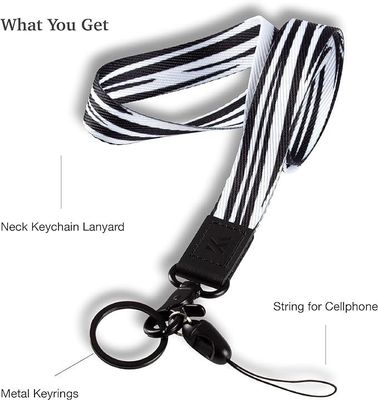 Impressão de segurança personalizada Polyester Neck Lanyards com carteira portadores Keychain telefone celular