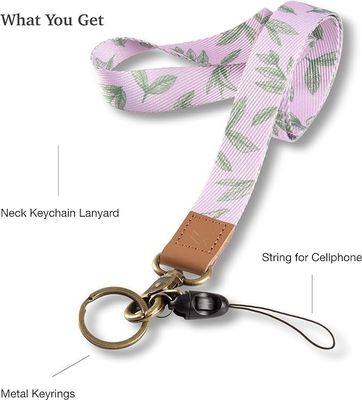 Impressão de segurança personalizada Polyester Neck Lanyards com carteira portadores Keychain telefone celular